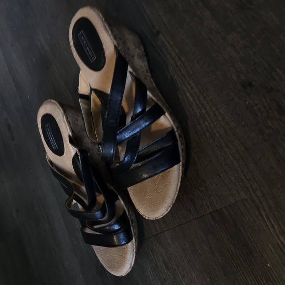 Black Wedge Sandals - Picture 3 of 4